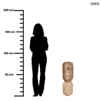 XL méretű, kézzel szőtt natúr rattan lámpaernyő banánlevélből, különleges kapszula formában, méretarányosan állólámpaként