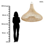 Óriás natúr rattan lámpaernyő tágas belső terekbe, méretarányosan