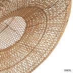 Óriás natúr rattan lámpaernyő tágas belső terekbe, alulról
