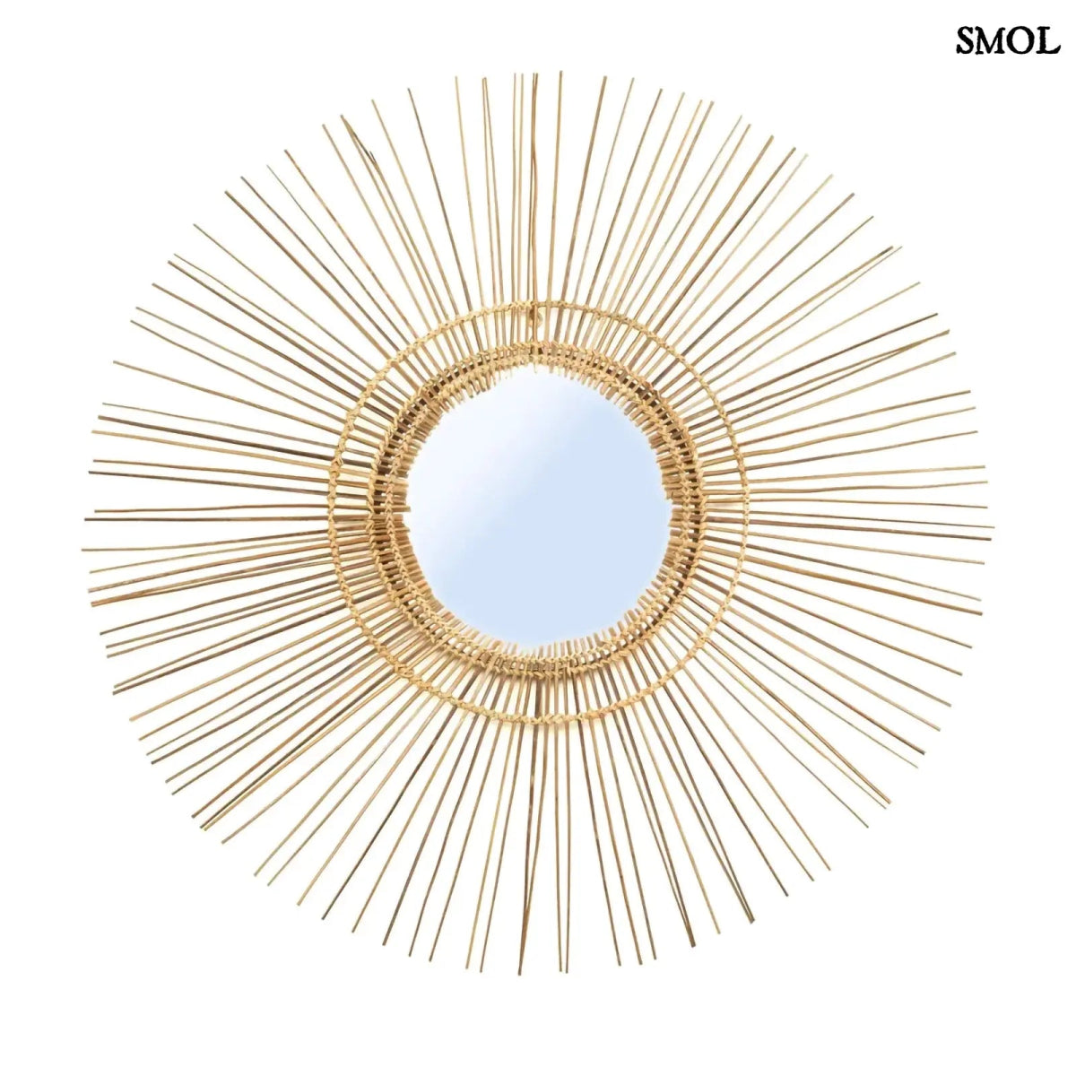Rattan Napformájú Falitükör – natúr, L | TROPICAL - SMOL