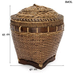 Rattan tárolókosár fedéllel – L | COLONIAL - SMOL