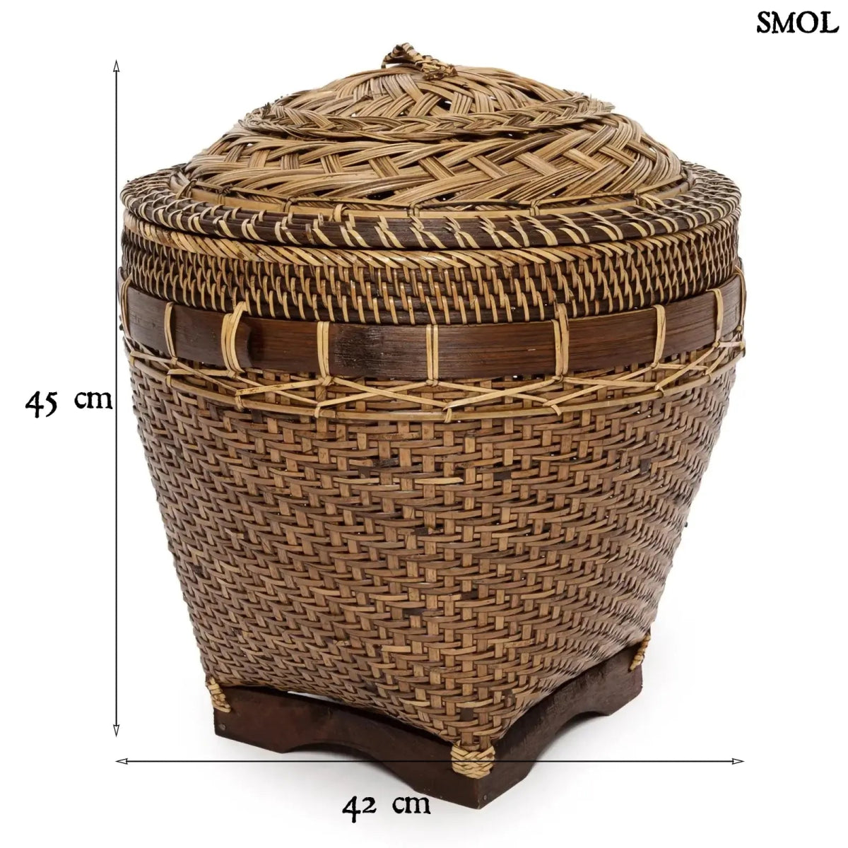 Rattan tárolókosár fedéllel – L | COLONIAL - SMOL