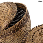 Rattan tárolókosár fedéllel – L | COLONIAL - SMOL