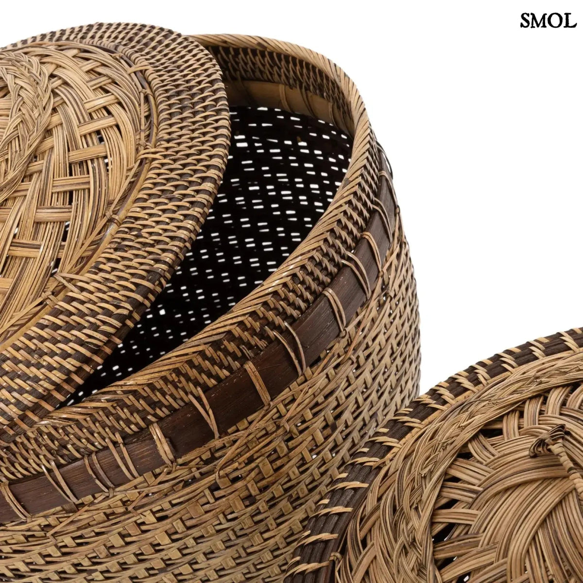 Rattan tárolókosár fedéllel – L | COLONIAL - SMOL