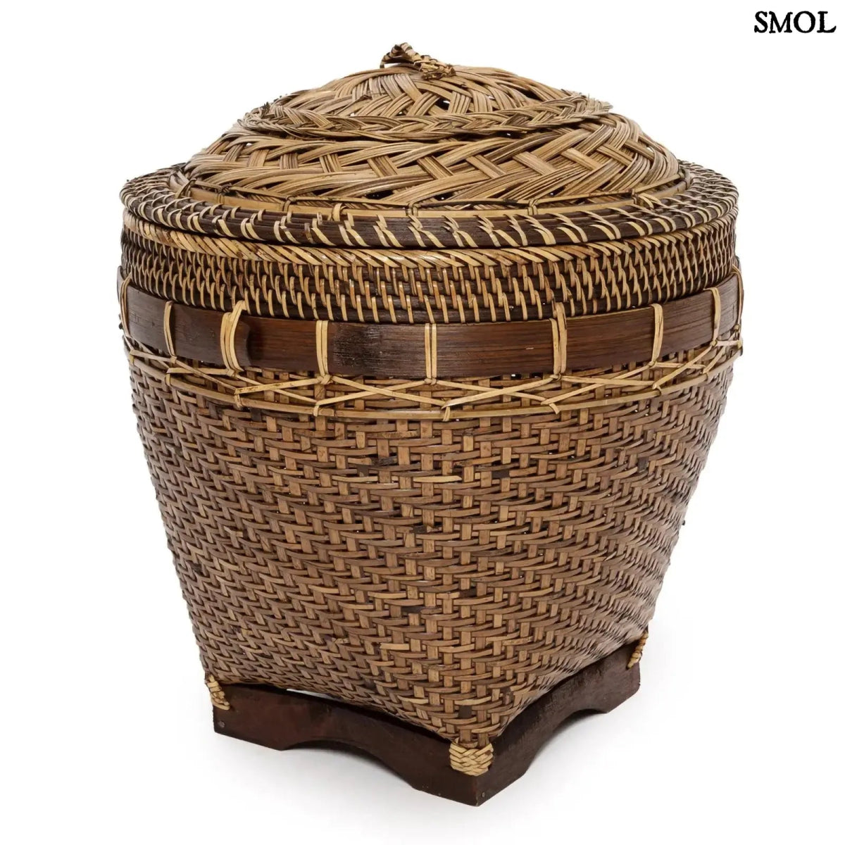 Rattan tárolókosár fedéllel – L | COLONIAL - SMOL