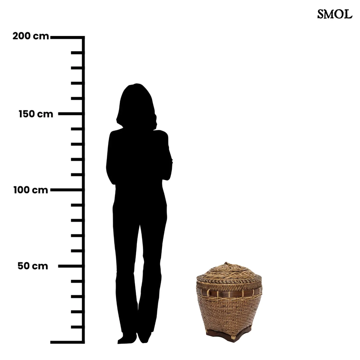 Rattan tárolókosár fedéllel – L | COLONIAL - SMOL