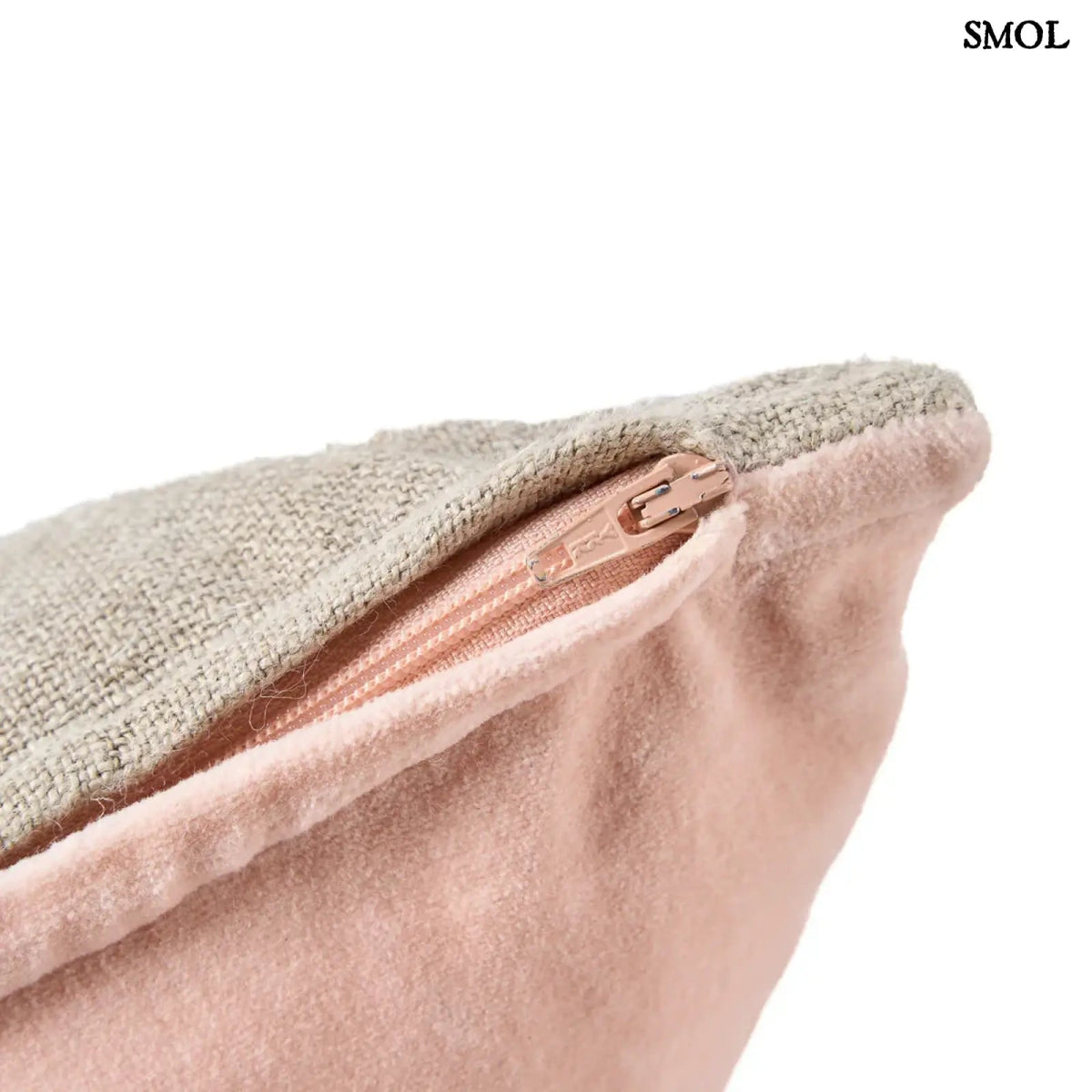 Rózsaszín Bársony - Len Díszpárnahuzat – 30x50 | VELVET - SMOL