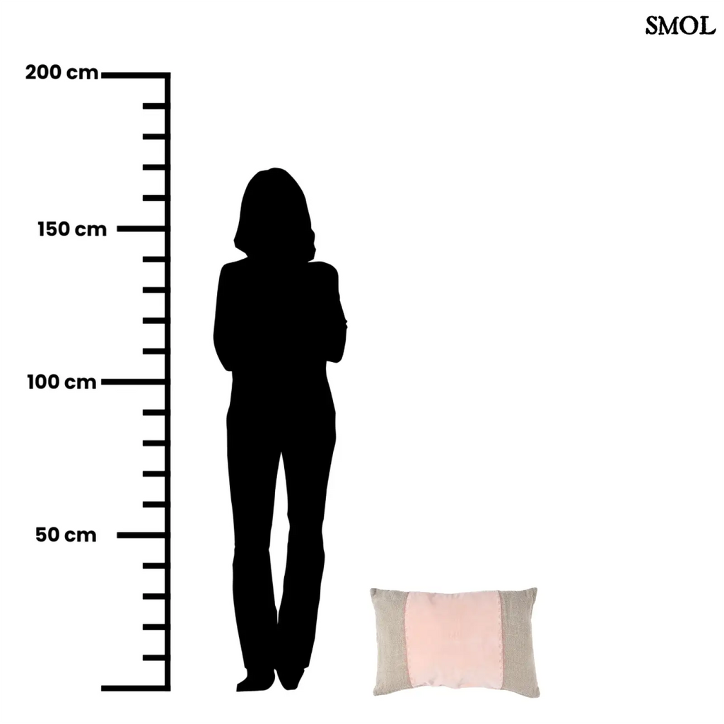 Rózsaszín Bársony - Len Díszpárnahuzat – 30x50 | VELVET - SMOL