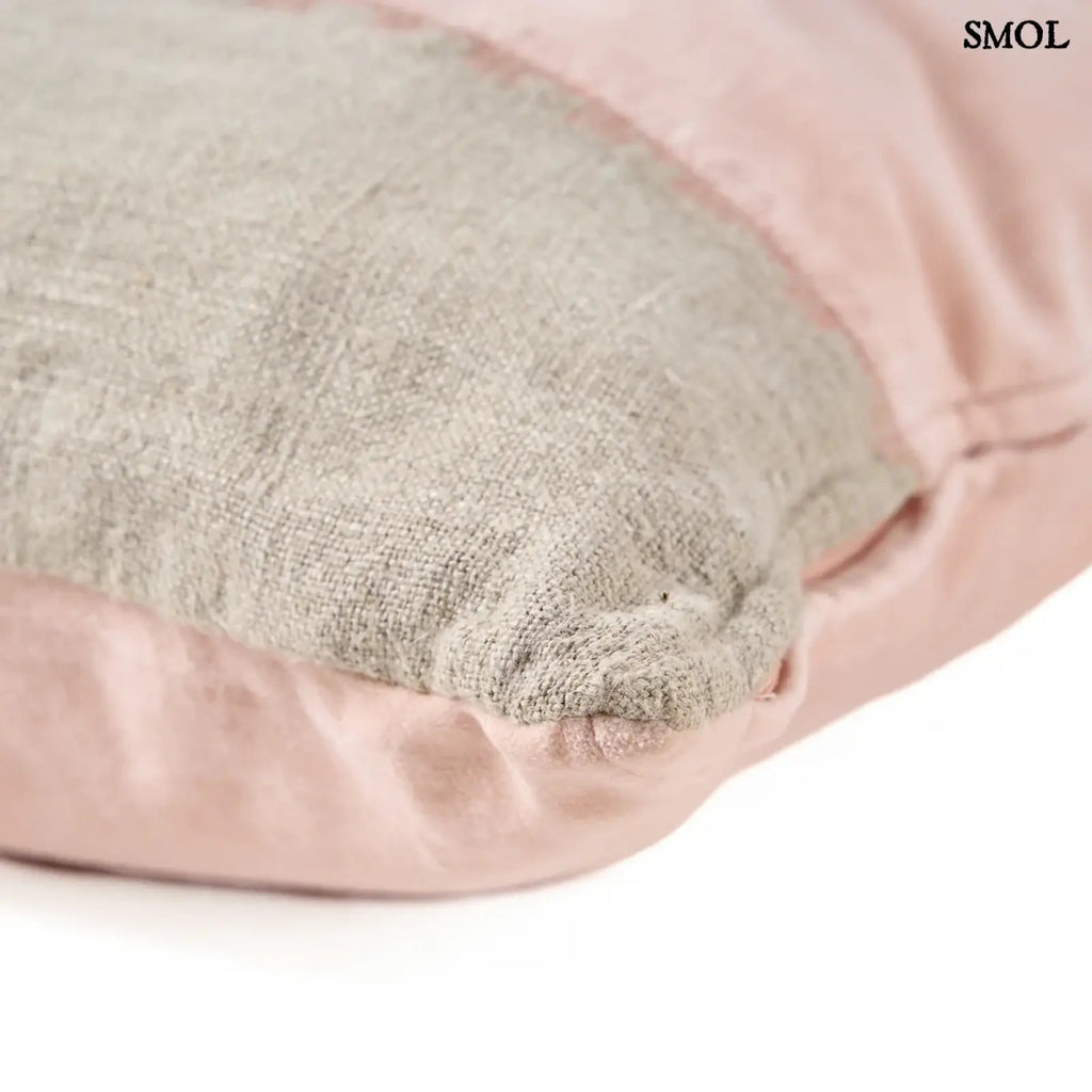 Rózsaszín Bársony - Len Díszpárnahuzat – 30x50 | VELVET - SMOL