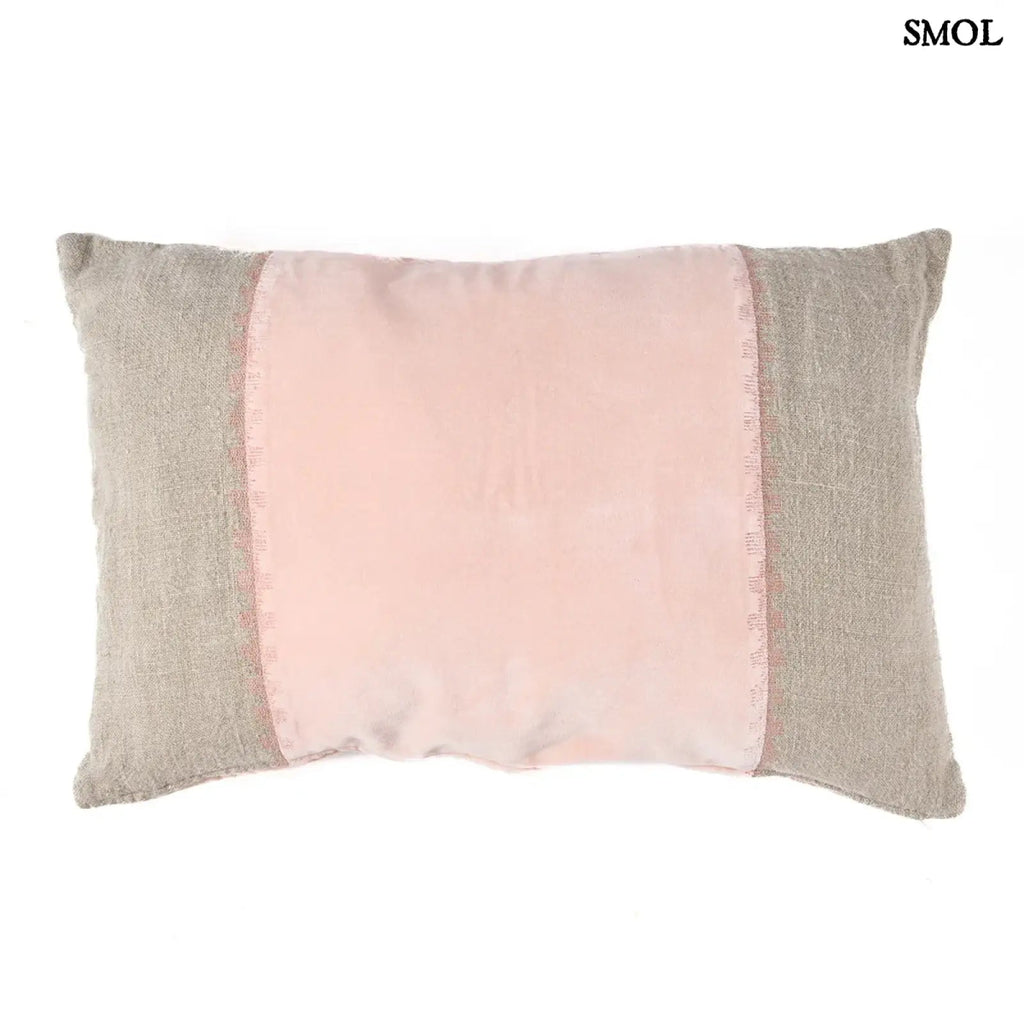 Rózsaszín Bársony - Len Díszpárnahuzat – 30x50 | VELVET - SMOL