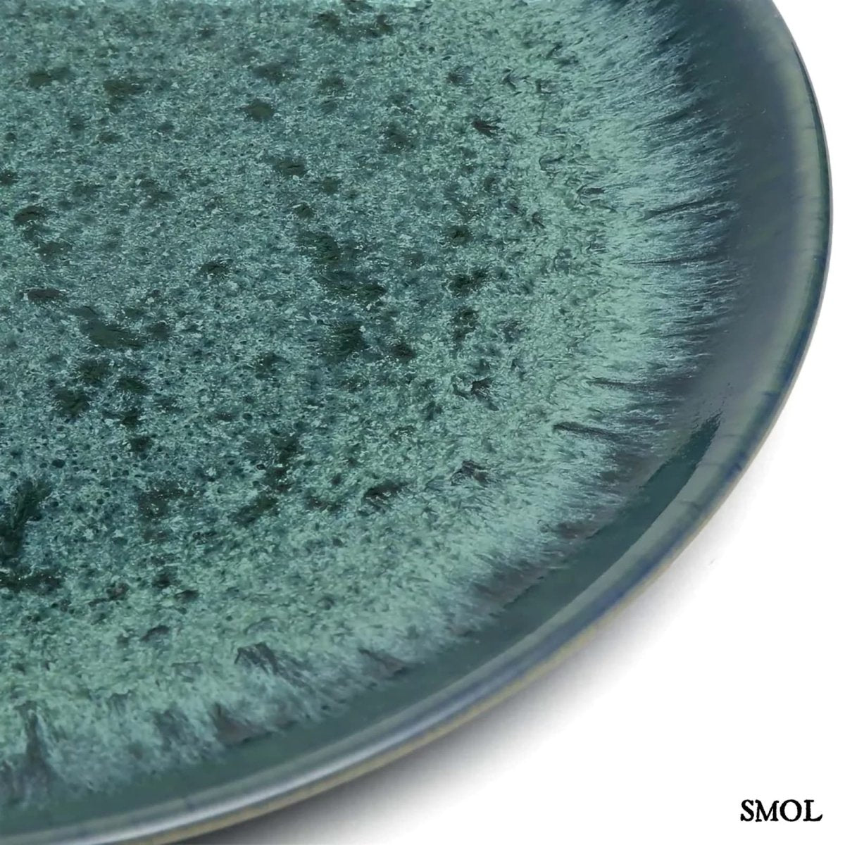 Salátástányér szett kék kerámiából - szélek nagyítva