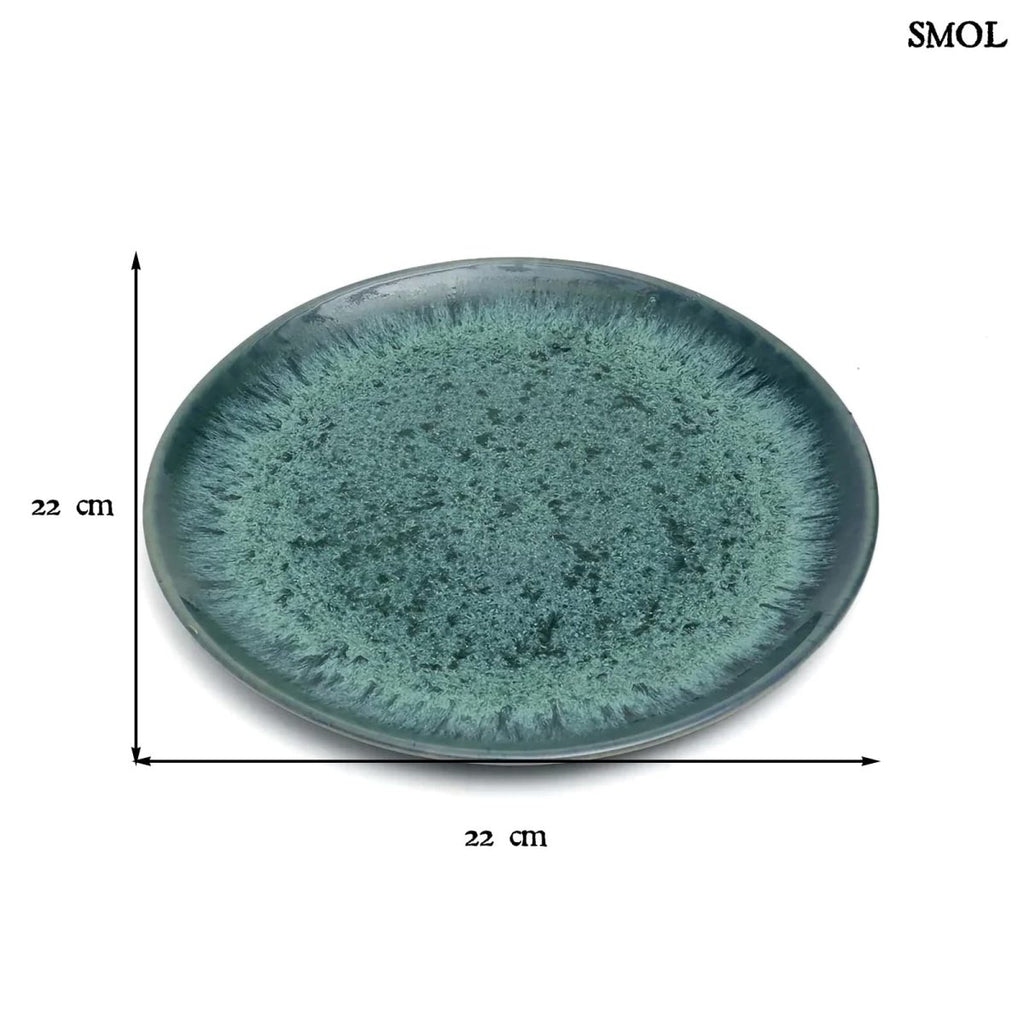 Salátástányér szett kék kerámiából - méretekkel