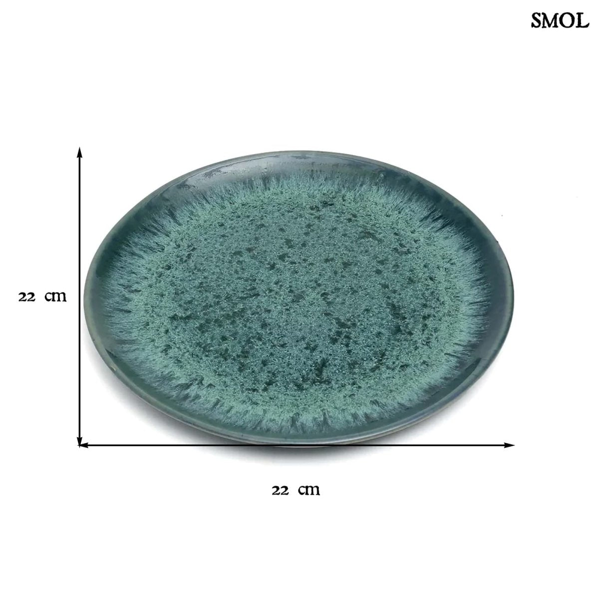 Salátástányér szett kék kerámiából - méretekkel