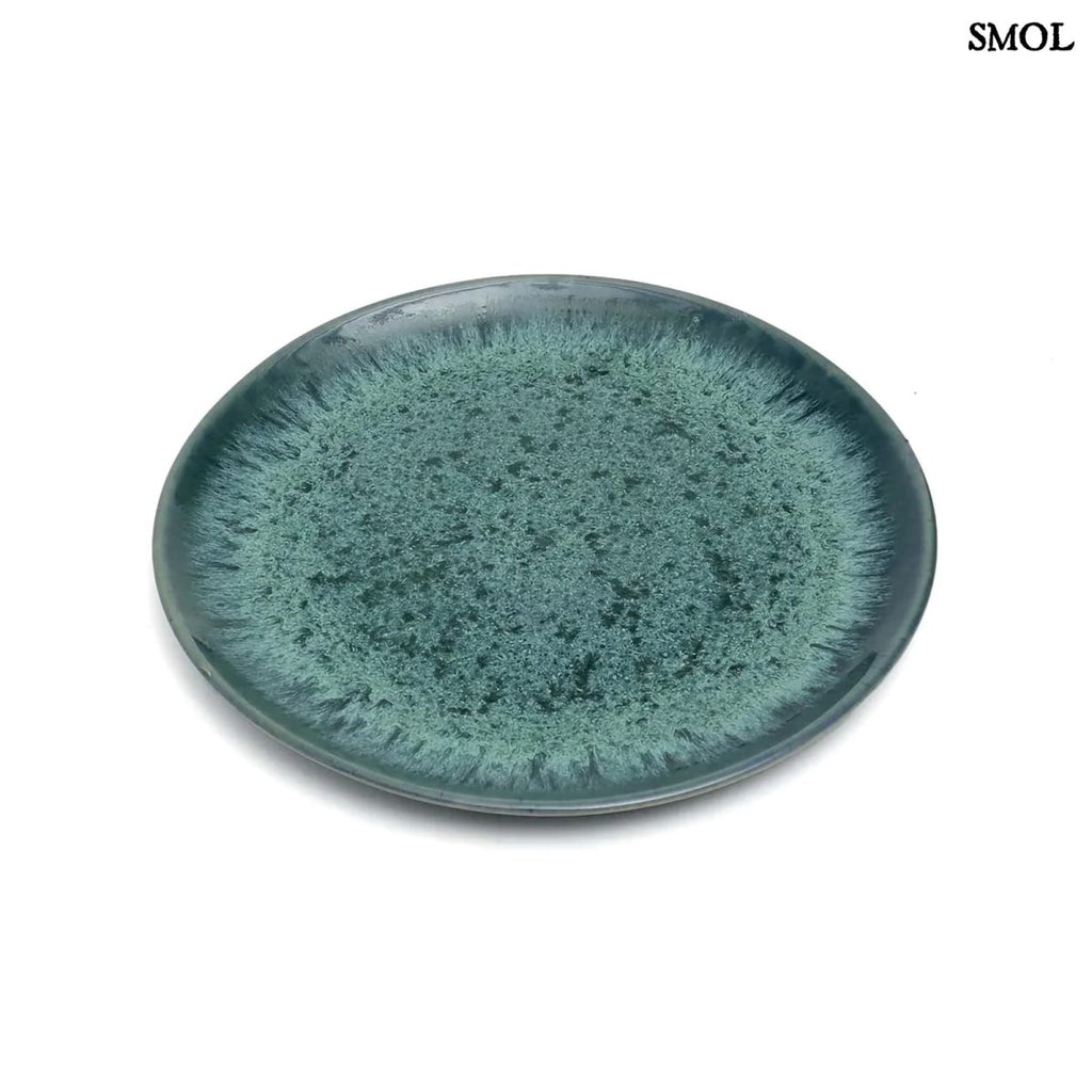 Salátástányér szett kék kerámiából - fehér háttérrel