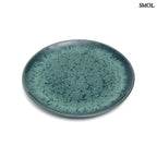 Salátástányér szett kék kerámiából - fehér háttérrel