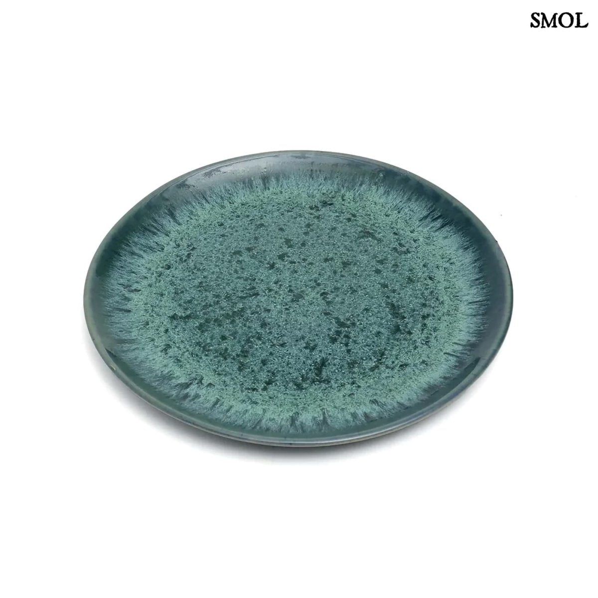 Salátástányér szett kék kerámiából - fehér háttérrel