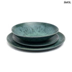Salátástányér szett kék kerámiából - több méretben, egymásban