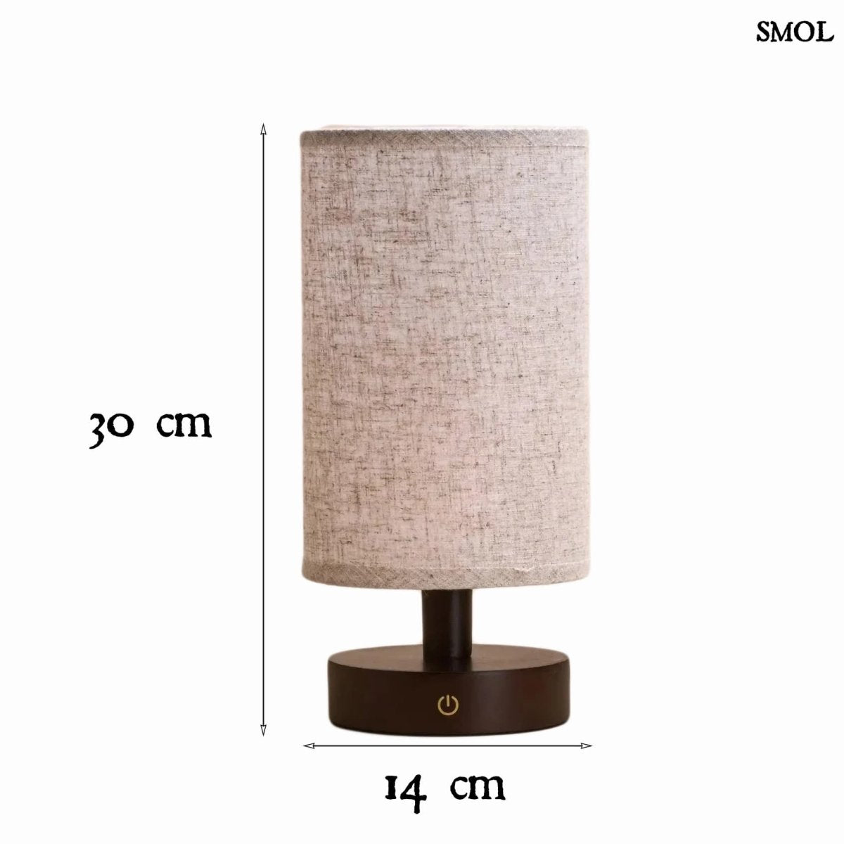 Sötétbarna Fa Asztali Lámpa USB - C Töltéssel | BEN - SMOL