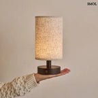 Sötétbarna Fa Asztali Lámpa USB - C Töltéssel | BEN - SMOL