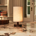 Sötétbarna Fa Asztali Lámpa USB - C Töltéssel | BEN - SMOL