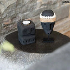 Sumba kőszobor – kagyló pánttal, fekete | SUMBA35