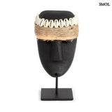 Sumba stone statue – shell with strap, black | SUMBA35