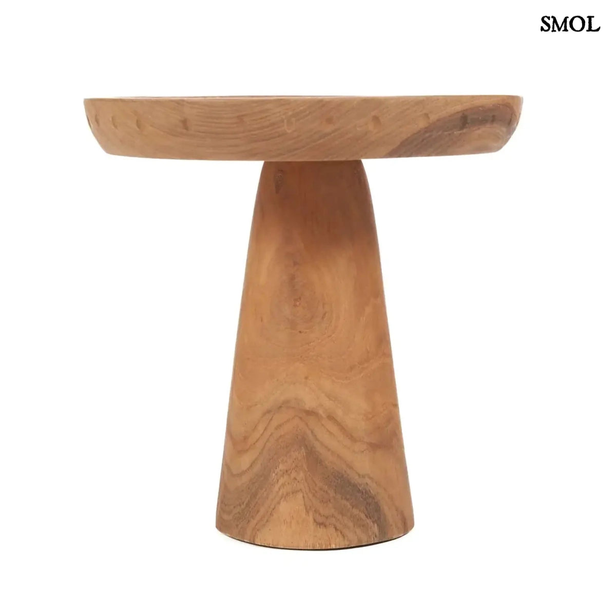 Natúr tíkfa süteményes kínáló tálalótalppal, oldalról