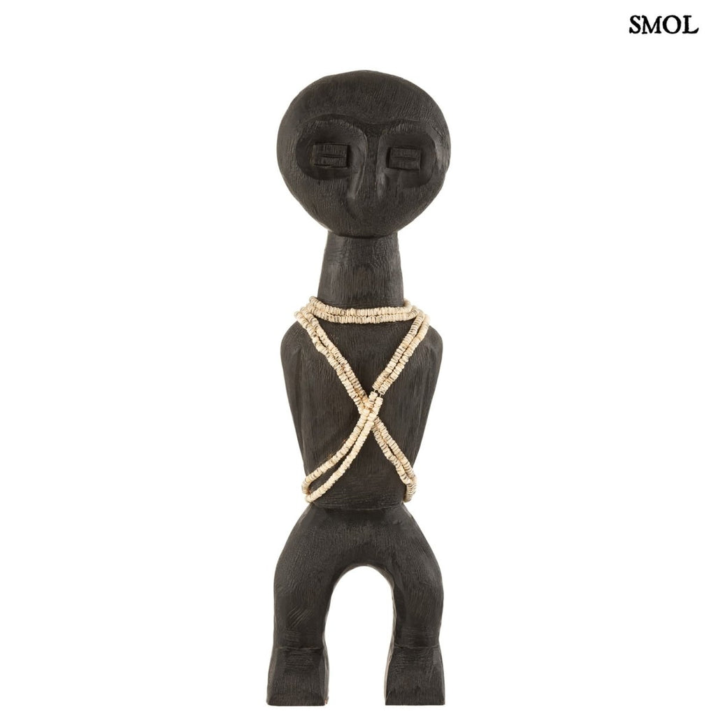 Szobor - fekete, mangófa, 47cm | TAWIMU - smol.hu - szemből