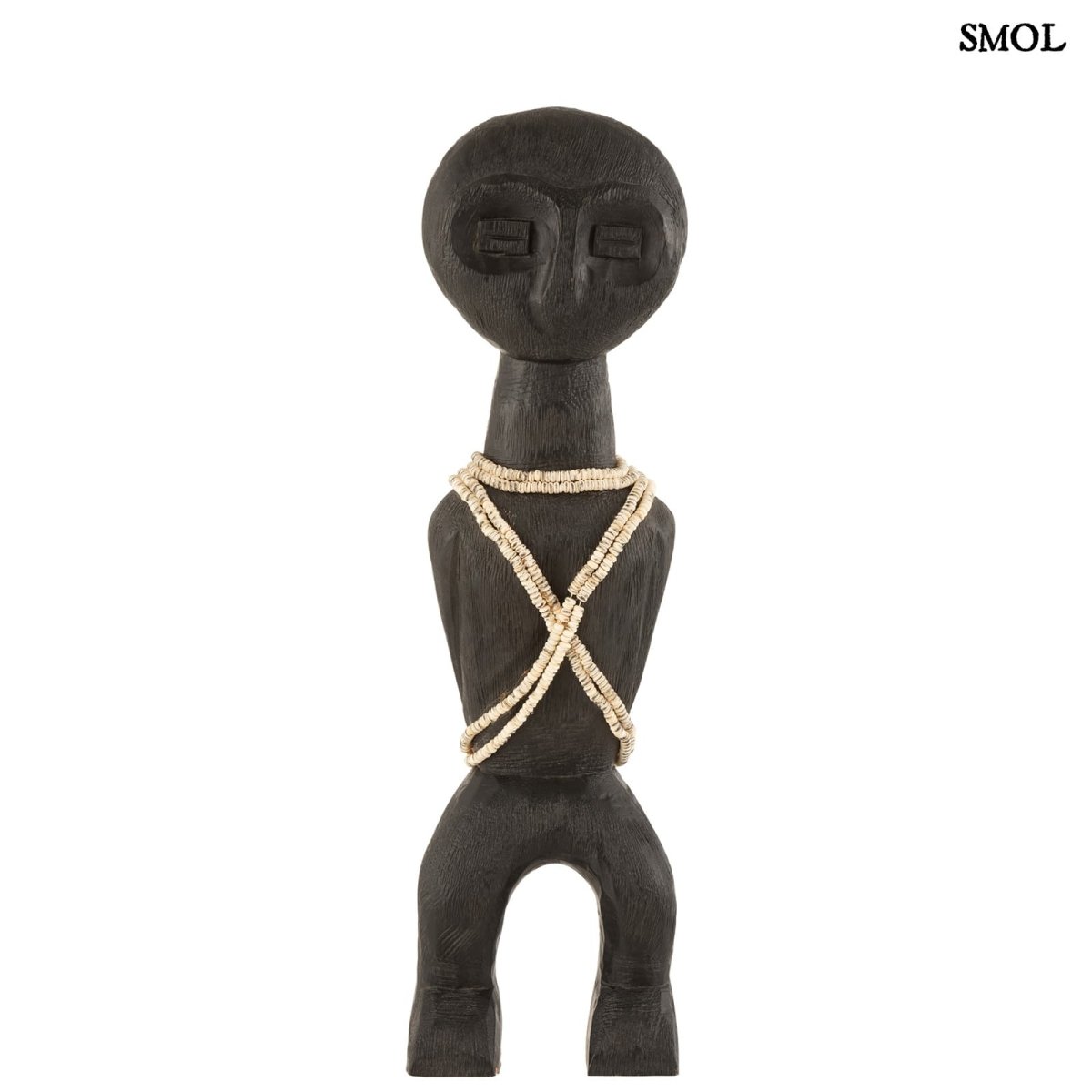 Szobor - fekete, mangófa, 47cm | TAWIMU - smol.hu - szemből