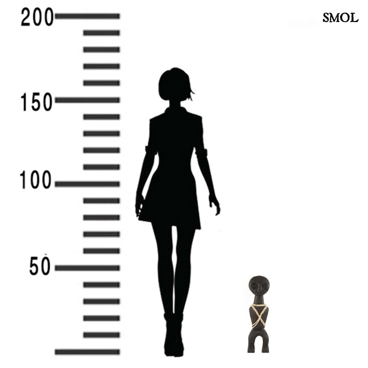 Szobor - fekete, mangófa, 47cm | TAWIMU - smol.hu - méretarányosan