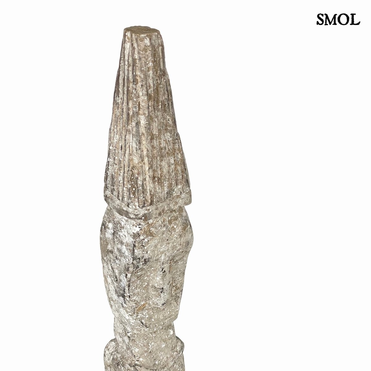 Szobor tartón - nagyméretű, fa, 120,5cm | KALI - smol.hu - felső rész nagyítva