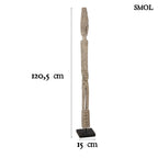 Szobor tartón - nagyméretű, fa, 120,5cm | KALI - smol.hu - méretekkel