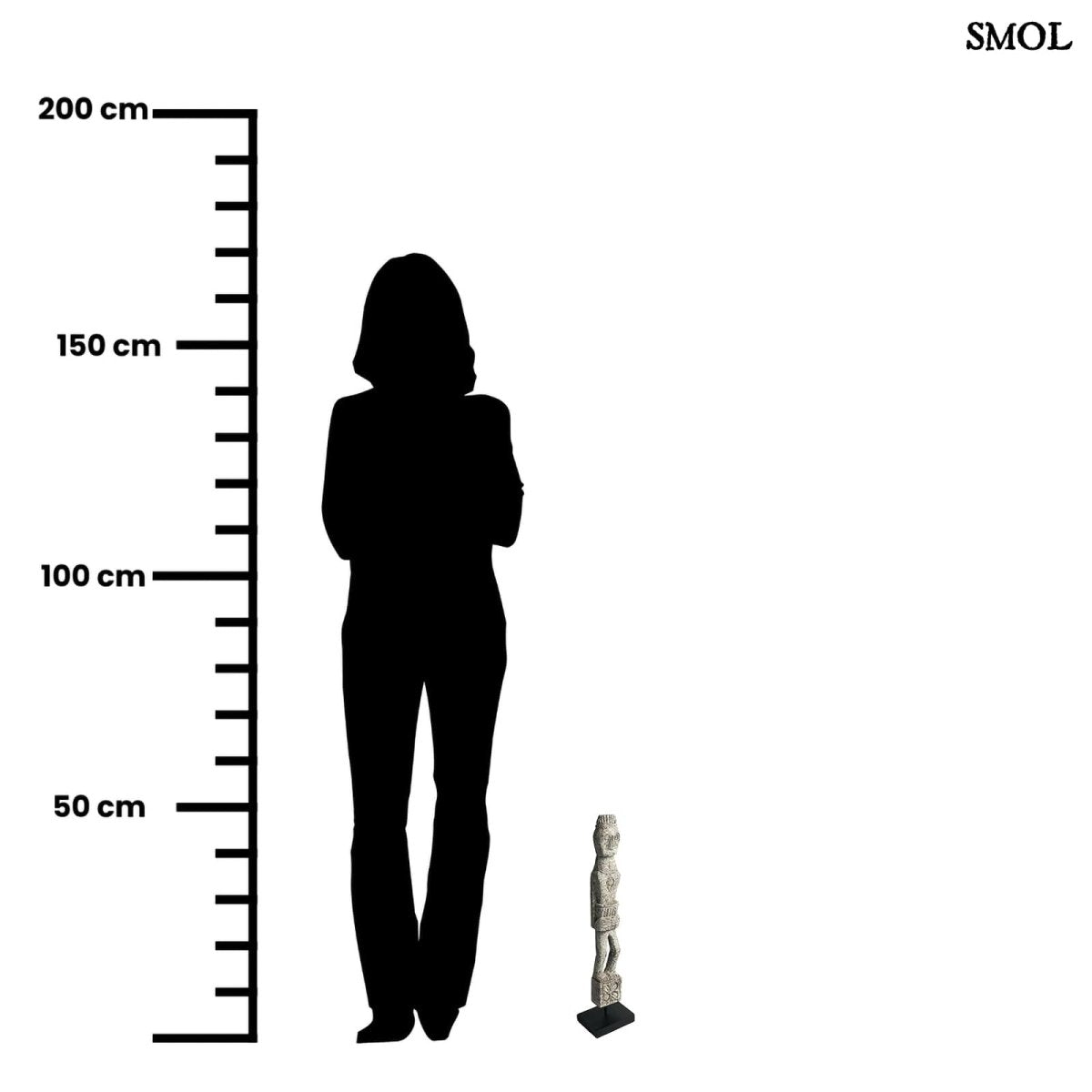 Szobor tartón - nagyméretű, fa, 46cm | SAFA - smol.hu - méretarányosan