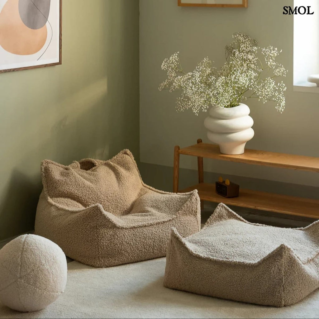 Szögletes Gyerek Babzsákfotel és Puff Szett | BISCUIT - SMOL