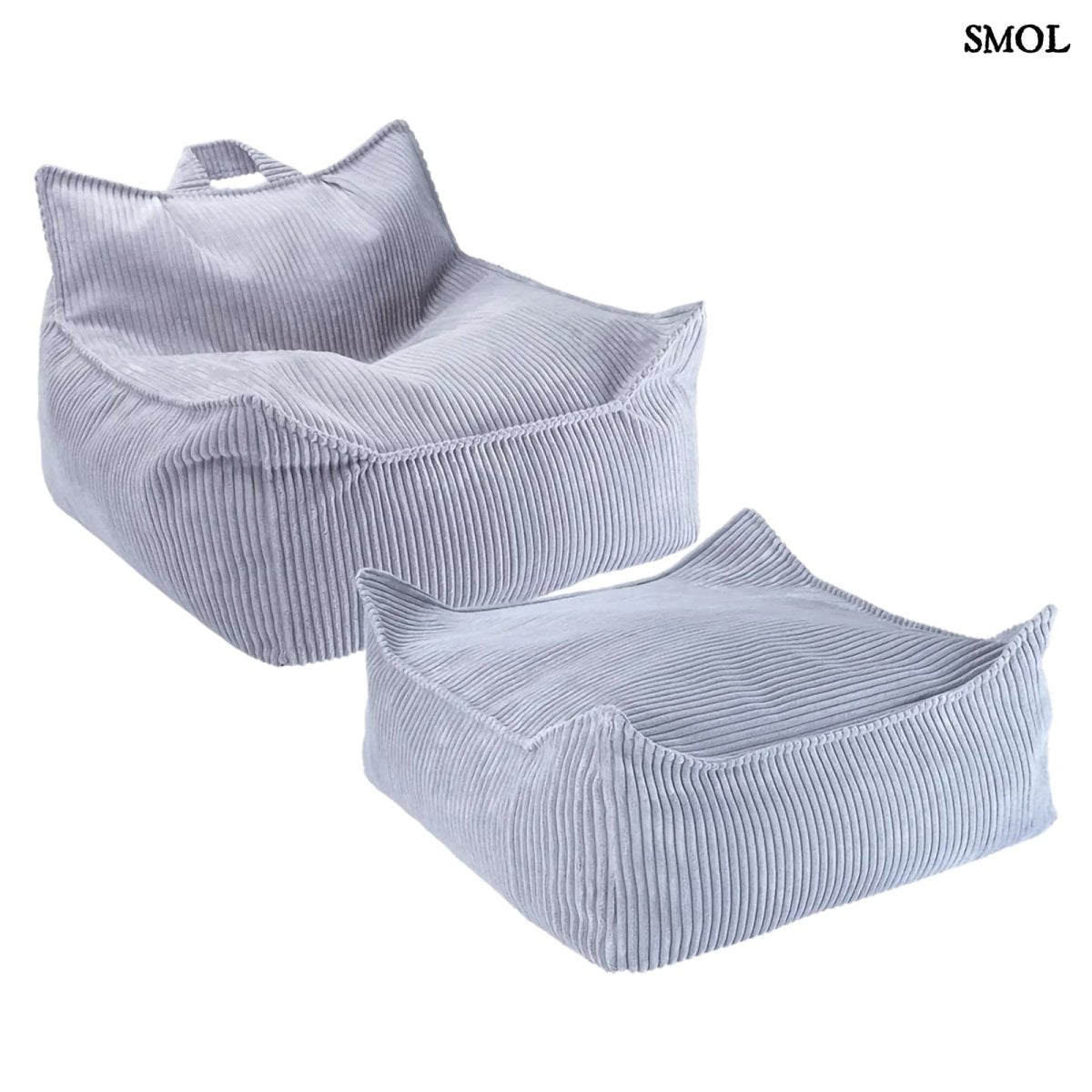 Szögletes Gyerek Babzsákfotel és Puff Szett | BLUEBERRY - SMOL