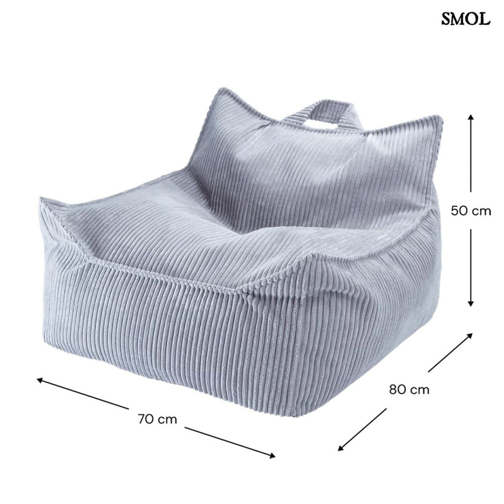 Szögletes Gyerek Babzsákfotel és Puff Szett | BLUEBERRY - SMOL