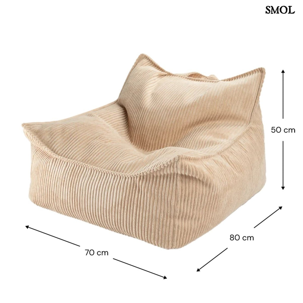 Szögletes Gyerek Babzsákfotel és Puff Szett | BROWN SUGAR - SMOL