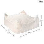 Szögletes Gyerek Babzsákfotel és Puff Szett | CREAM WHITE - SMOL