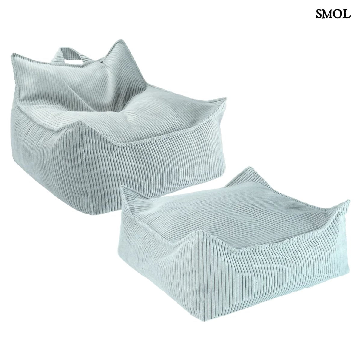 Szögletes Gyerek Babzsákfotel és Puff Szett | PEPPERMINT - SMOL