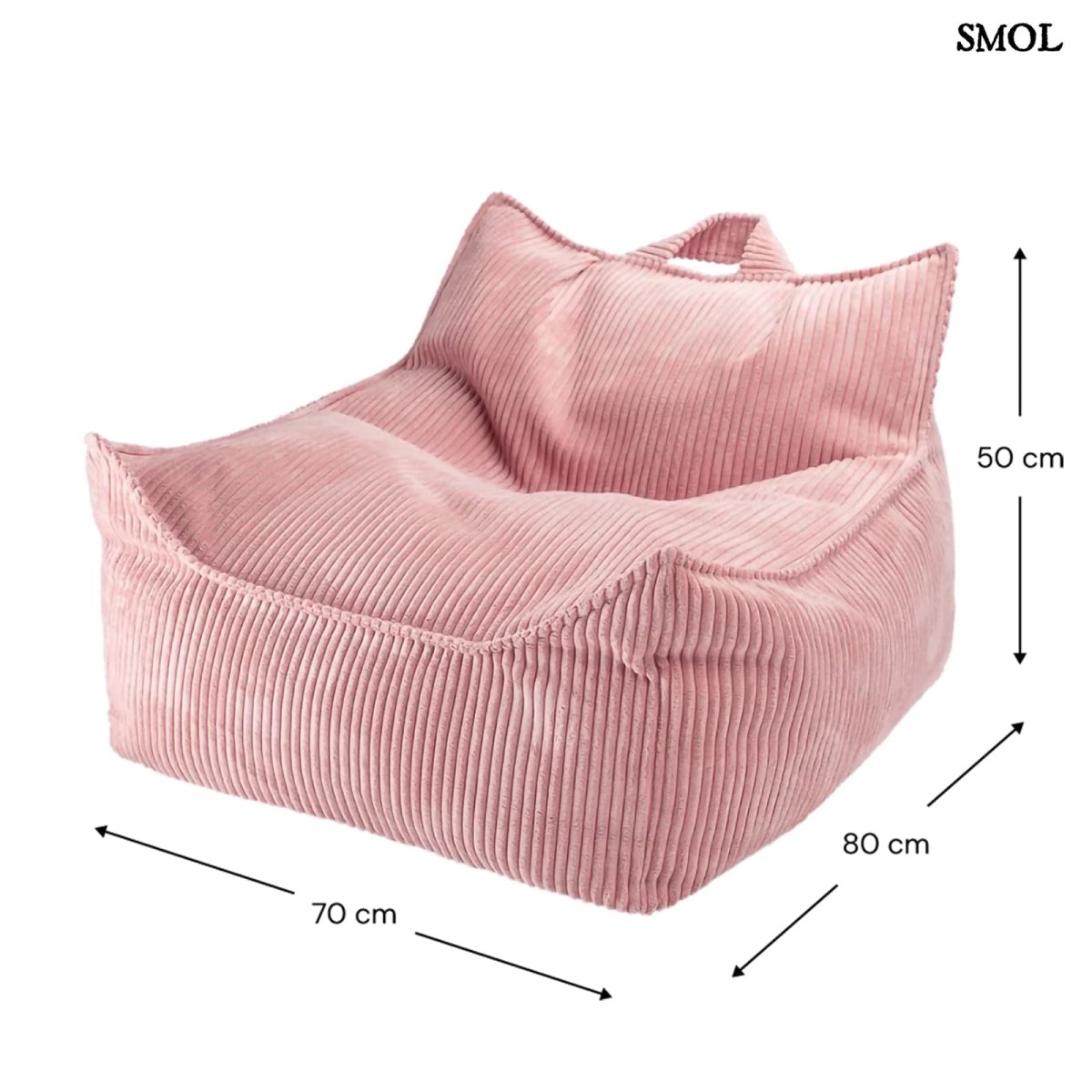 Szögletes Gyerek Babzsákfotel és Puff Szett | PINK MOUSSE - SMOL