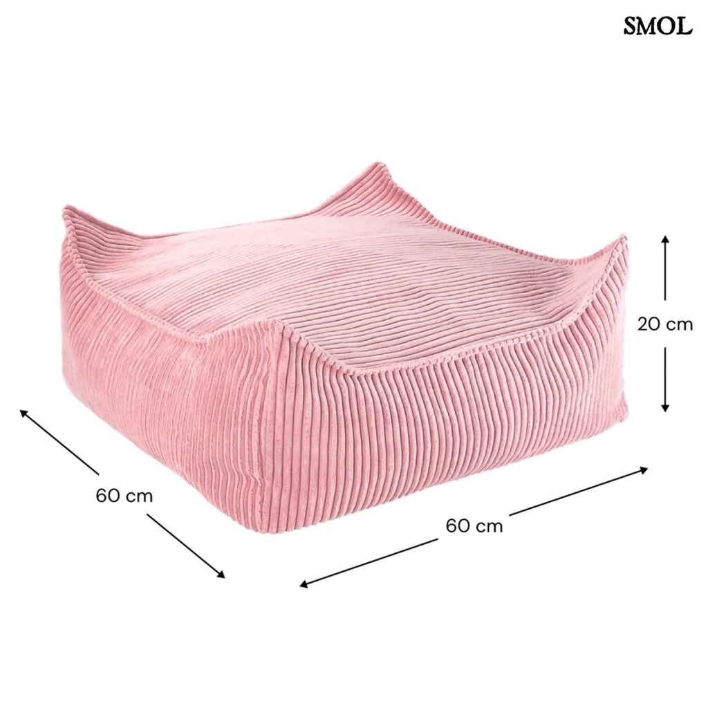 Szögletes Gyerek Babzsákfotel és Puff Szett | PINK MOUSSE - SMOL