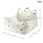 Szögletes Gyerek Babzsákfotel és Puff Szett | TERRAZZO MARBLE - SMOL