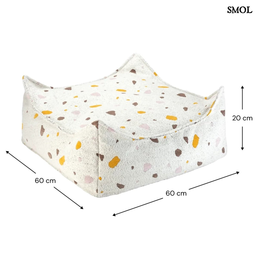 Szögletes Gyerek Babzsákfotel és Puff Szett | TERRAZZO MARBLE - SMOL