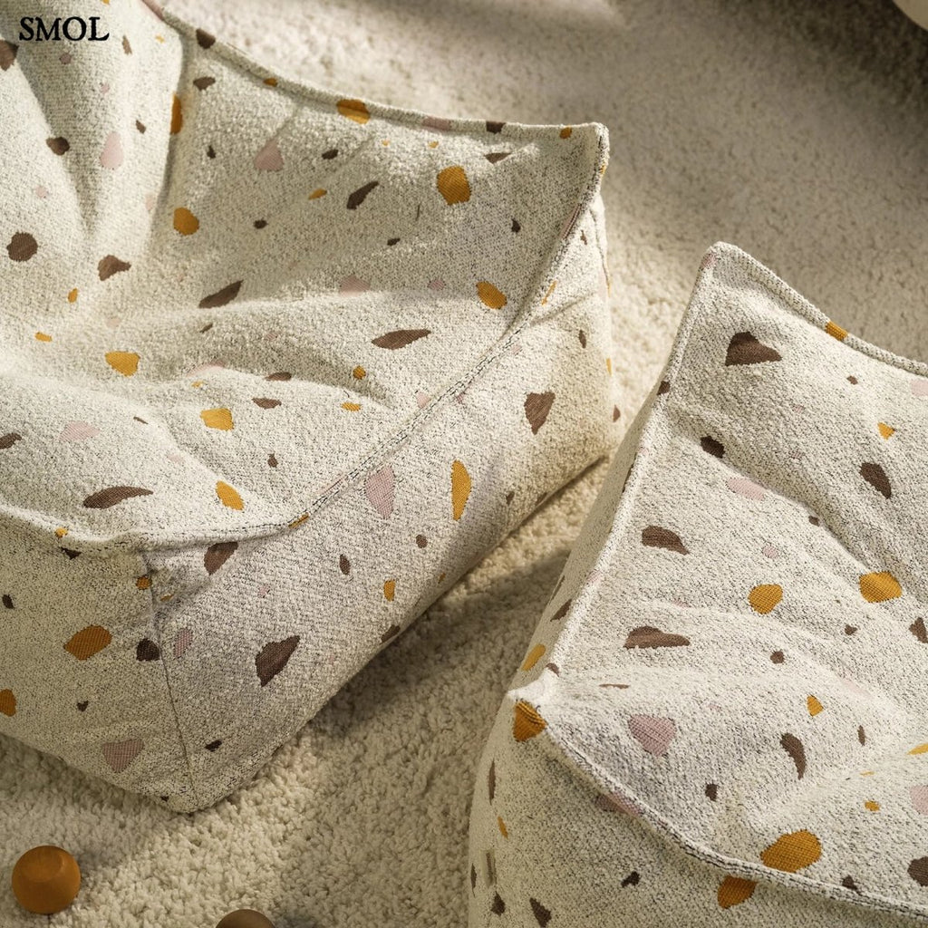 Szögletes Gyerek Babzsákfotel és Puff Szett | TERRAZZO MARBLE - SMOL