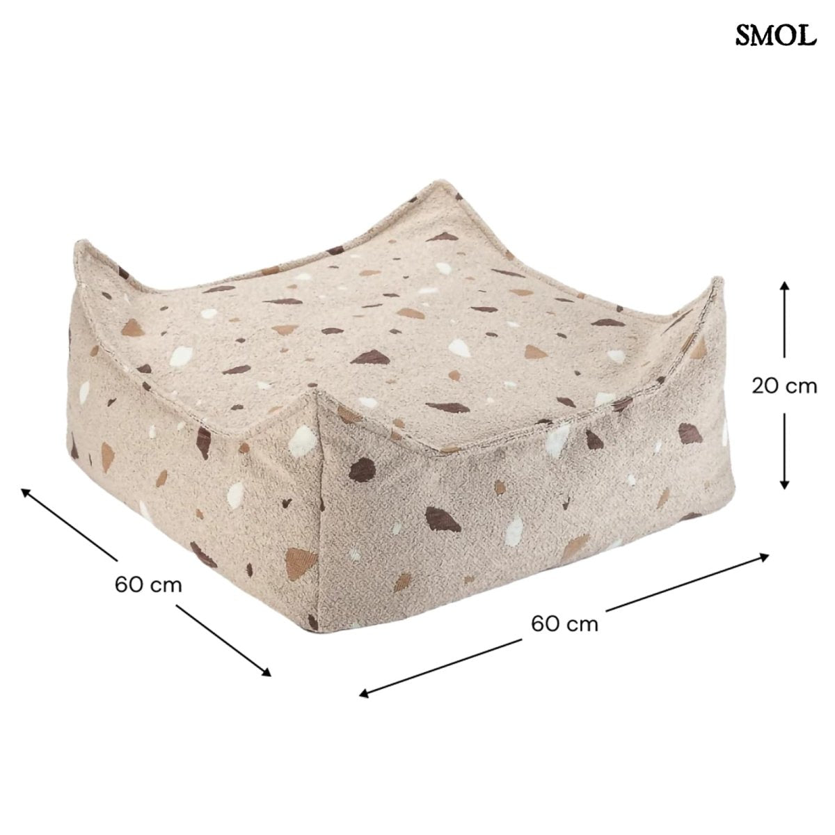 Szögletes Gyerek Babzsákfotel és Puff Szett | TERRAZZO SAND - SMOL