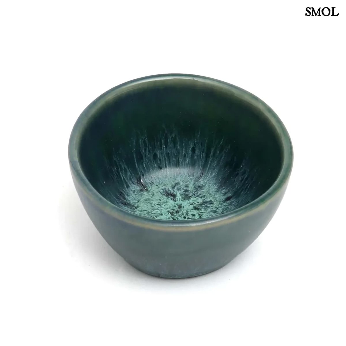 Kézzel készült kék szószos tál mártogatósokhoz - felülről