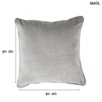 Szürke Bársony Díszpárnahuzat 50x50 | VELVET CRUSH - SMOL