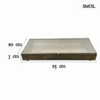 smol.hu -CACHE, üveg tetős, fém tároló, 25 cm méretekkel