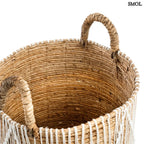 Tárolókosár banánlevélből – fehér makramé, M | STRAIGHT | SMOL - felülről