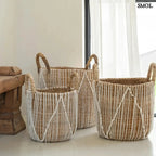 Tárolókosár banánlevélből – fehér makramé, M | STRAIGHT | SMOL - három méretben